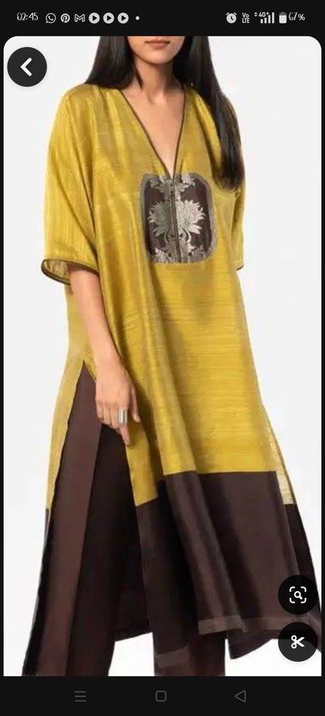 Latest Ethnic Dresses Indian 2024, Silk Kurti Designs Latest Fashion, Casual Ethnic Outfits, Silk Kurta Designs, Kurtis Designs Latest, Silk Kurti Designs, Indian Kurti Designs, Stylish Kurtis Design, Silk Kurti