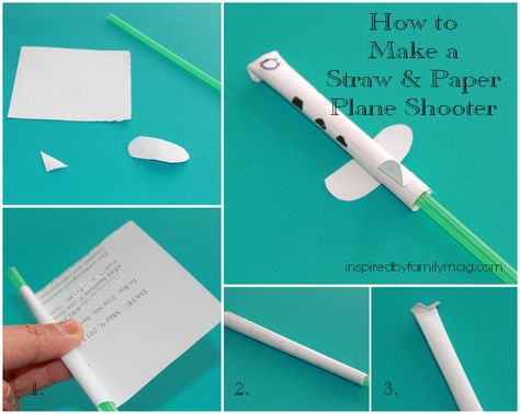 How to Make Straw and Paper Shooters: Airplane Paper Airplane Party, Diy Study Table, Paper Aeroplane, Airplane Crafts, Airplane Party, Paper Airplane, Stem Projects, Paper Airplanes, Paper Plane