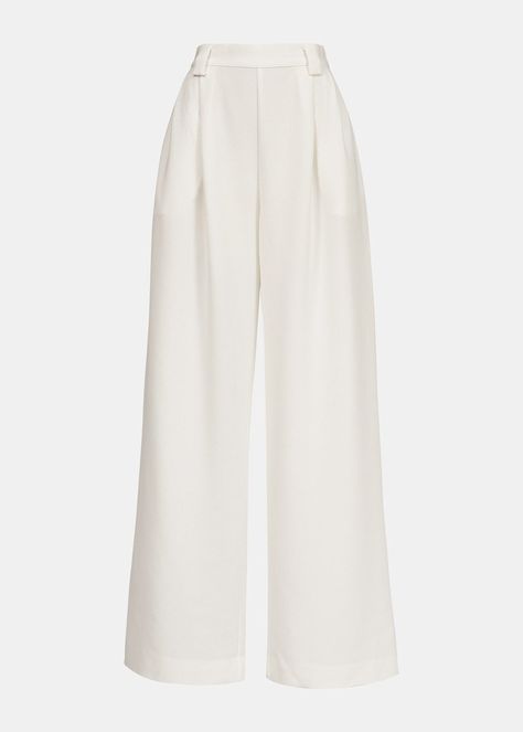 Essentiel Antwerp Dutch Trousers in White Pants are cut from a recycled poly... Smart Pants, Style Finder, Oversized Dress, Pleated Pants, Wide Legs, Duke And Duchess, White Pants, No More, Leg Pants