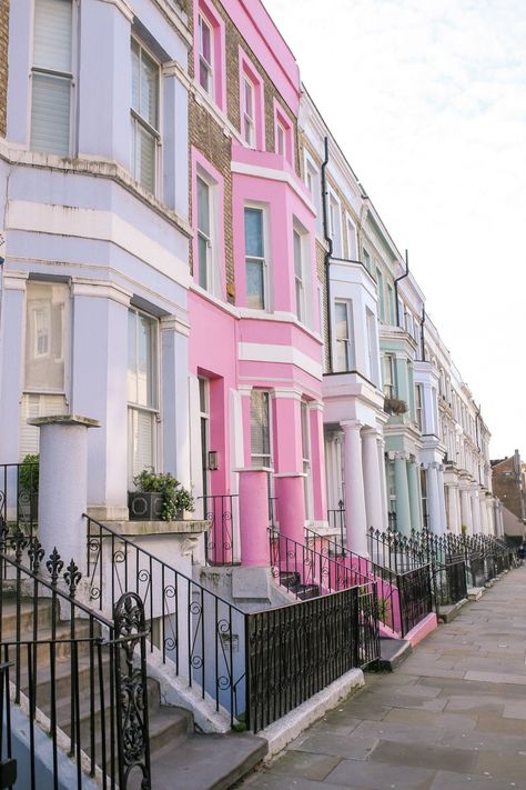 Notting Hill Coloured Houses, London Colorful Houses, London Aesthetic Notting Hill, London Notting Hill Aesthetic, Knotting Hill London, Nottinghill London Aesthetic, Notting Hill London Aesthetic, Nothing Hill Aesthetic, Noting Hill London