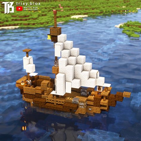 ▪️A few small boat designs for your Minecraft survival world! Which is your favourite? ⛵️ 🧠 FOLLOW @trixy.blox for more 💾 SAVE this post f… | Instagram Minecraft Small Boat Build, Boat Design Minecraft, Sailboat Minecraft, Boats In Minecraft, Minecraft Pirate Ship House, Minecraft Base Ideas Mountain, Minecraft Survival Island Base, Minecraft Japanese Boat, Minecraft Dock Decoration