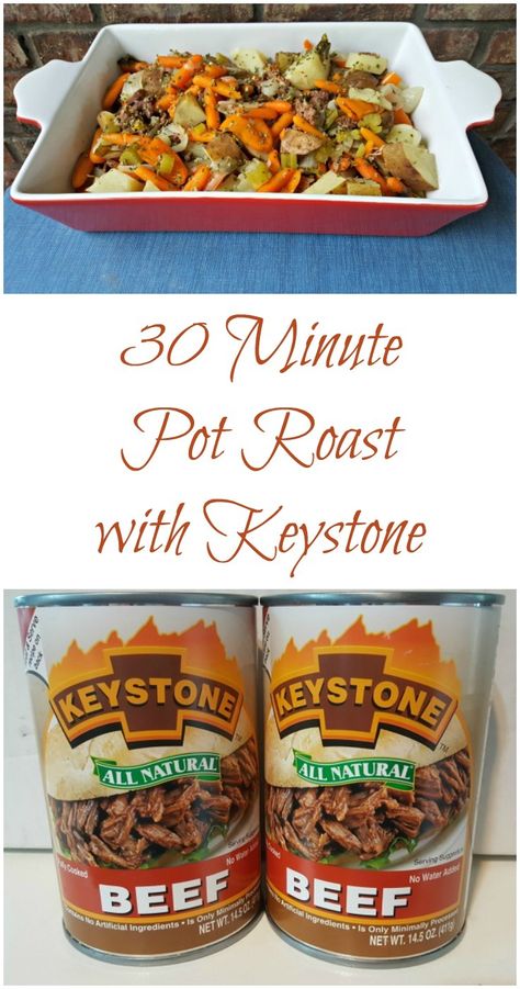 30 Minute Pot Roast - Simply Sherryl Recipes With Canned Roast Beef, Canned Roast Beef Recipes, Keystone Canned Beef Recipes, Keystone Beef And Noodles, Pepperbellypete Pot Roast, Recipe For Pot Roast, 3 Packet Pot Roast, Canned Beef Recipe, Canned Meat