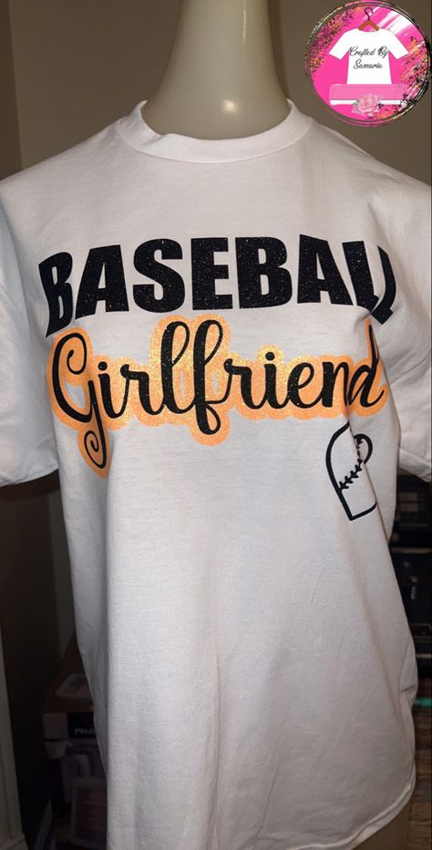 Baseball Girlfriend Shirts, Couple Sayings, Baseball Couples, Custom Baseball Shirt, Bf Game, Baseball Girlfriend, Baseball Shorts, Girlfriend Shirt, Baseball Shirt