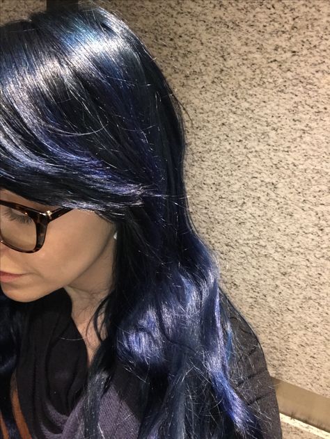 #blue #hair #diy #ion #sapphire Sapphire Hair, Sapphire Blue Hair, Ion Sapphire Hair Color, Navy Blue Hair Aesthetic, Dark Blue And Light Blue Hair, Cosmic Blue Hair, Blue Haircolor Aesthetic, Ion Hair Colors, Sky Blue Hair