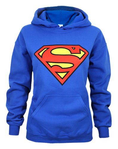 Superman Hoodie, Hoodies Blue, Multi Lingual, Superman Shirt, Hooded Long Sleeve Shirt, Superman Logo, Women's Hoodie, Blue Long Sleeve Tops, Shield Logo