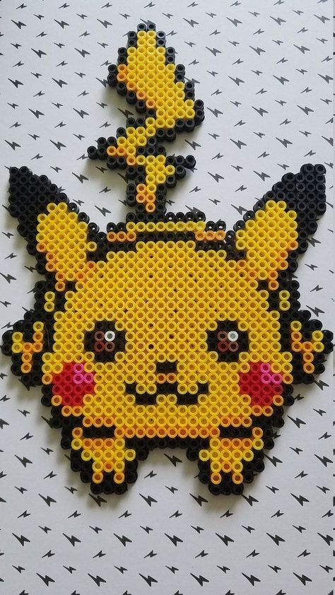 Pikachu Beads, Pixel Pokemon, Pokemon Bead, Easy Perler Bead Patterns, Perler Creations, Pokemon Perler Beads, Pearl Beads Pattern, Art Perle, Hama Beads Design