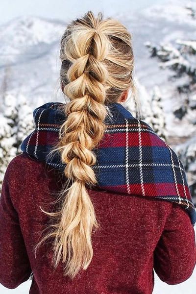 Cute Ponytail Hairstyles, Hair Winter, Pull Through Braid, Cute Ponytails, Braided Ponytail Hairstyles, Fishtail Braid, Fancy Hairstyles, Trending Hairstyles, Braids For Long Hair