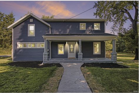 Here's a nicely renovated circa 1898 Indiana farmhouse for sale with garage and barn that would make a good little hobby farm on 2.1 level acres. Bring your chickens and goats cause it's ready.   Realtor Comments Completely renovated and ready for its new owner! Located in Penn Schools this stunning home sits on just over 2 acres with a 1, 000 square foot barn. #backtotheland #countryhome #countryhomeforsale #countrylife #countrylifedreams #farmette #farmhouse #farmhouseforsale Indiana Farmhouse, Chickens And Goats, Renovated Farmhouse, Northern Indiana, Farmhouse Remodel, Hobby Farm, Large Backyard, New Deck, Gorgeous Kitchens