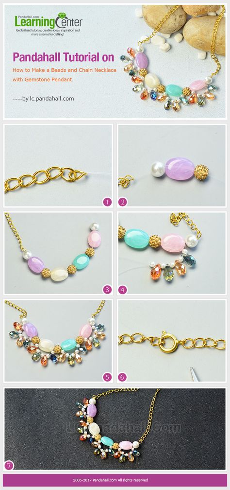 Pandahall Tutorial on How to Make a Beads and Chain Necklace with Gemstone Pendant Delicate Diamond Necklace, Floating Diamond Necklace, Dainty Diamond Necklace, Gemstone Pendants, Pearl Jewelry Necklace, Gold Bar Necklace, Jewelry Making Tutorials, How To Make Necklaces, Minimalist Necklace