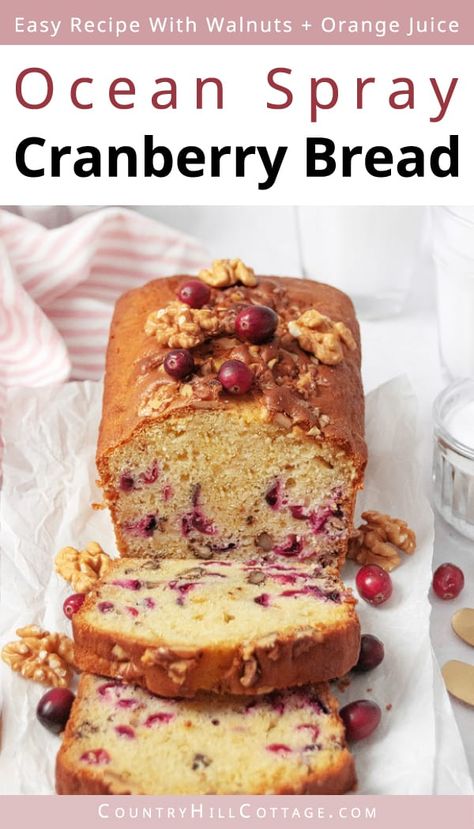 Orange Cranberry Nut Bread, Ocean Spray Cranberry Nut Bread, Ocean Spray Cranberry Orange Bread, Cranberry Orange Bread Recipes Easy, Ocean Spray Cranberry Bread, Cranberry Bread With Fresh Cranberries, Cranberry Bread Recipes Easy, Ocean Spray Cranberry Bread Recipe, Cranberry Nut Bread Recipe