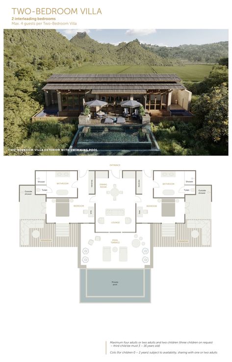 Lodge Design Architecture, Resort Room Plan, Resort House Design, Resort Design Plan Layout, Pool Villa Plan, Resort Villa Design, Resort Floor Plan, Eco Lodge Design, Resort Layout