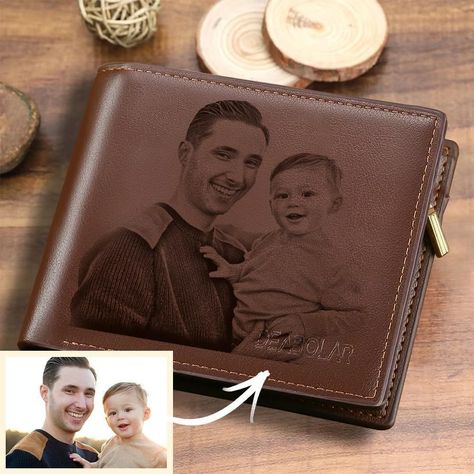 Create Your Own Unique Wallet: Personalize it with Your Favorite Photo - Payhip Father Presents, Unique Wallets, Engraved Wallet, Custom Wallet, Customized Photo Gifts, Men's Wallet, Photo Engraving, Personalized Wallet, Pu Leather Wallet