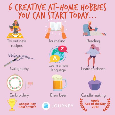 Pick up at-home hobby will not only allow you to tap into your more creative side, it can help release any bottled-up energy. 💃🏼📚🧶👩🏻‍🍳 5 Hobbies, Home Hobbies, Hobbies To Pick Up, What To Do When Bored, Self Care Bullet Journal, Things To Do When Bored, Learn To Dance, Mental And Emotional Health, Self Care Activities