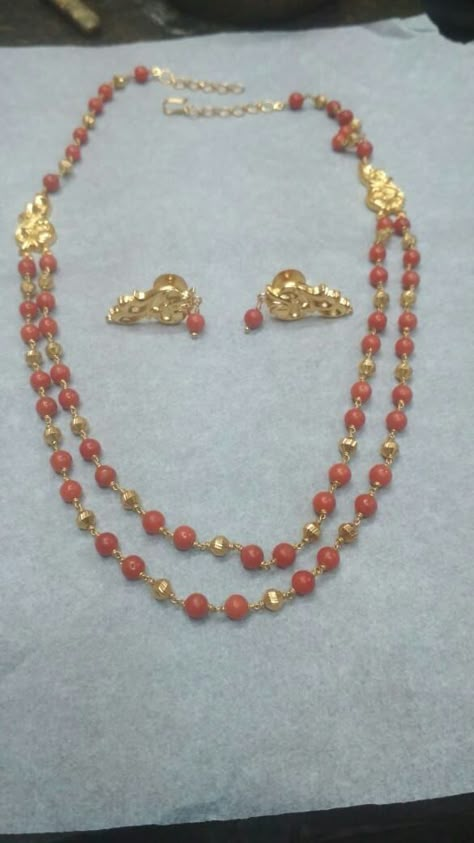 Pagadalu Chains, Pagadalu Chain Designs, Coral Chains Gold Indian, Pagadam Jewellery, Pagadala Chains, Coral Beads Jewellery, Coral Jewelry Set, Coral Jewellery, Gold Bridal Necklace