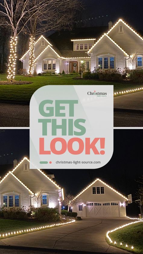 Round Bulb Christmas Lights, White Bulb Christmas Lights On House, Christmas Lights Outline House, Modern Farmhouse Outside Christmas Lights, Large Bulb Christmas Lights Outdoor, Large Bulb Christmas Lights, Roof Christmas Lights, Permanent Christmas Lights, Custom Christmas Lights