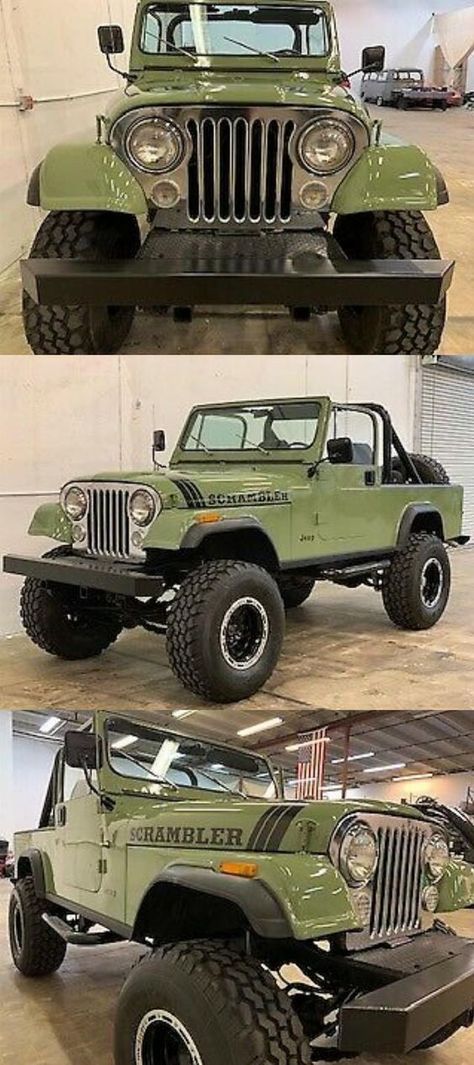 Cj5 Jeep Projects, Jeep Cj5 Restorations, Green Jeep, Pickup Truck Accessories, Jeep Scrambler, Cj Jeep, Classic Jeeps, Vintage Jeep, Jeep Yj