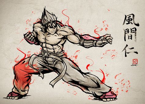 JIN KAZAMA - Benevolence by CHOBI-PHO Tekken Jin Kazama, Tekken Wallpaper, Avengers Cartoon, Jin Kazama, Andermatt, Wallpaper Animes, Dragon Ball Super Manga, Anime Drawings Tutorials, Metal Hand