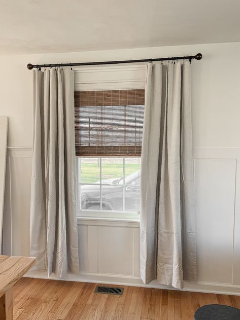 Adding Fabric To Curtains, Hanging Short Curtains, Short Drapes Window, Curtains Not Touching Floor, How To Extend Curtain Length, Extend Curtain Length Diy, Lengthen Curtains Ideas, How To Add Length To Curtains, Proper Curtain Length