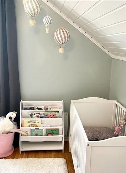 sage green nursery ideas for girls Pale Green Nursery Gender Neutral, Sage Wainscoting Nursery, Sage And Yellow Nursery, Sage Green And Yellow Nursery, Light Green Kids Room, Light Sage Nursery, Sage And Grey Nursery, Nursery Room Paint Colors, Light Green Nursery Gender Neutral