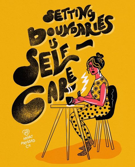 Ladies Who Design on Instagram: “Art by @heartpressedco ⚡️ Setting boundaries is self-care.⁠ ⁠ This piece is by Mélida who runs Heart Pressed Co. She is a graphic designer,…” Boundaries Illustration, Boundaries Art, Glicee Prints, Setting Boundaries, My Opinions, Instagram Art, Illustration Artists, Digital Art Prints, Graphic Designer