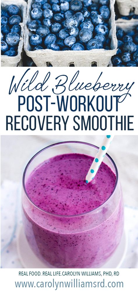 Need a new smoothie recipe? Then check out this Wild Blueberry Recovery Smoothie by @fANNEtasticfood. It was a HUGE hit at my house this week! And it checks all my boxes when it comes to a perfect smoothie – no added sugars, good source of protein (from natural sources, not a powder), and tastes really good!  Also, make sure to buy frozen “wild” blueberries if possible. I didn’t realize until a few months ago that there’s a HUGE difference between ordinary blueberries and wild blueberries... Workout Recovery Smoothie, Recovery Smoothie, Post Workout Smoothie, Perfect Smoothie, Workout Recovery, Workout Smoothies, Blueberries Smoothie, Post Workout Recovery, Post Workout Food