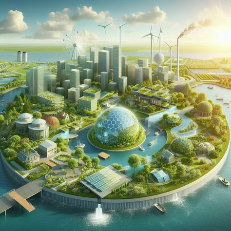 #eco #environment #sustainable #green #natural #design Eco City Concept, Urban Presentation, Eco Futurism, Earthship Home Plans, Urban Settlement, Sustainable Landscape Design, Green Cities, Sustainable Landscape, Green Village