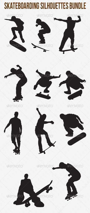 Skateboarding Silhouettes Bundle #GraphicRiver Skateboarding Silhouettes Bundle Pack included: Ai, EPS – version 10 Vector files Easy to edit CMYK colors To buy them separately: graphicriver /item/skateboarding-silhouettes/4799419 graphicriver /item/skateboarding-silhouettes/4799652 Don’t Forget to Vote! Created: 30May13 GraphicsFilesIncluded: VectorEPS #AIIllustrator Layered: No MinimumAdobeCSVersion: CS Tags: action #activity #athlete #board #city #clothin #helm #jump #jumping #man #play #porf Skateboard Cake, Skateboard Birthday Party, Skateboard Room, Skateboard Party, Skateboard Birthday, Jump Party, Skateboard Park, Skate Party, Skate Art