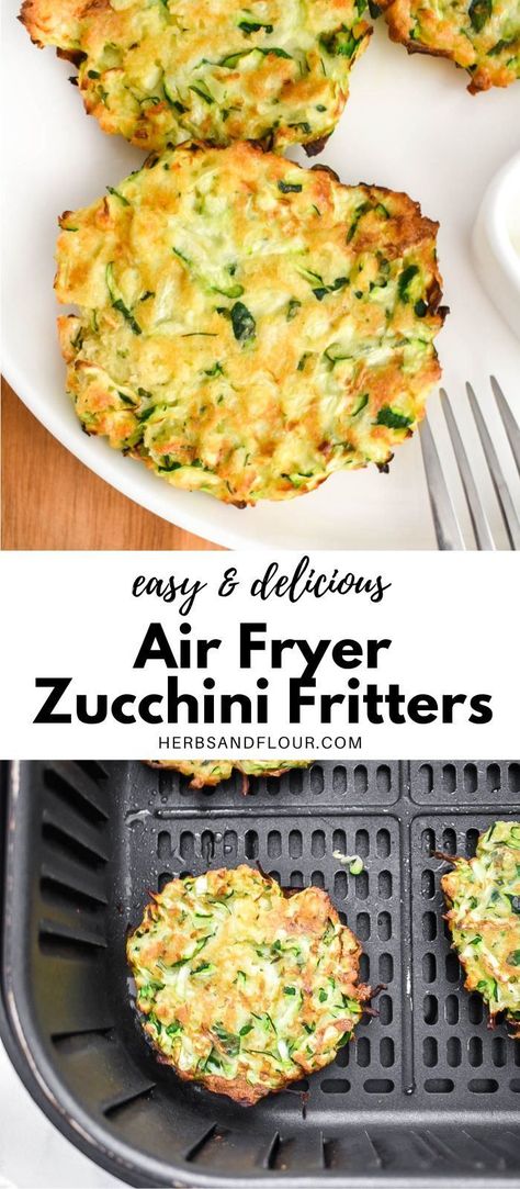 Easy Zucchini Fritters Recipe, Shredded Zucchini Recipes Air Fryer, Air Fryer Squash Fritters, Zucchini Carrot Fritters Air Fryer, Airfryer Zucchini Fritters, Fried Zucchini Recipe Easy Air Fryer, Best Zucchini Recipes Air Fryer, Air Fry Zucchini Fritters, Zuchini Air Fryer Recipe Keto