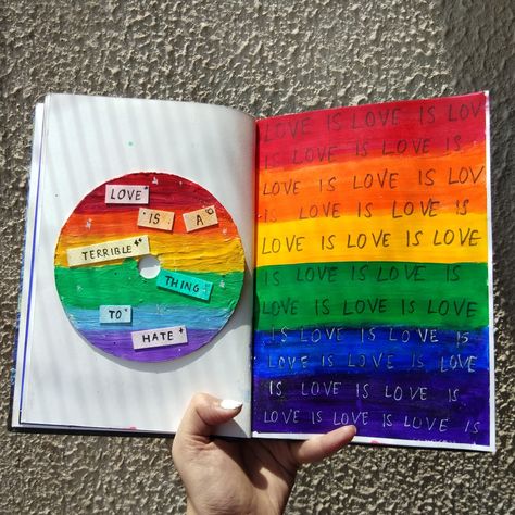 pride month journal spread Pride Month 2024, Pride Month Calendar, Pride Journal, Notebooks Ideas, Month Journal, Poem Art, Gay Pride Month, Happy Pride Month, Pride Day