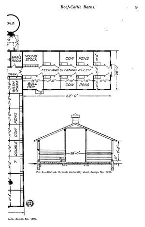 Beef-Cattle Barns - (Listing Multiple Pages). UNT Digital Library Cattle Barn Designs, Show Cattle Barn, Cow Shed Design, Cattle Housing, Cow Barn, Barn Layout, Cattle Barn, Beef Cow, Cow Shed