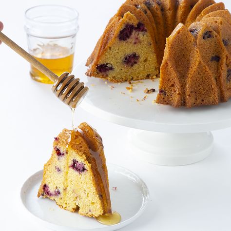 Honey Blackberry Cornmeal Bundt Cake Cornbread Cake, Bundt Recipes, Warm Cake, Bundt Cakes, Bundt Pan, Nordic Ware, Cake Ingredients, Bundt Cake, Save Food