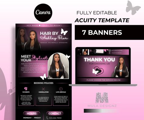 Hair Booking Site Design, Acuity Booking Site Design Ideas, Hair Website Design, Acuity Scheduling Design, Business Website Design Inspiration, Booking Site Design, Coffee Site, Stylist Branding, Website Design Inspiration Business