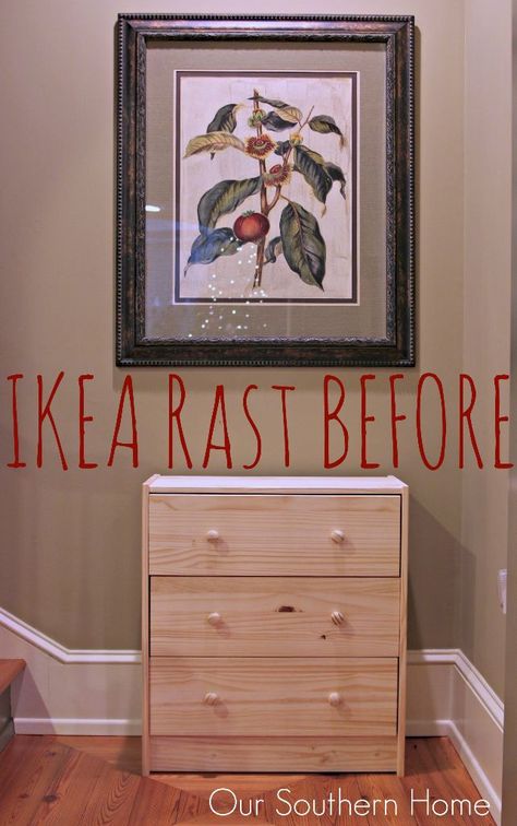 Bedroom Nightstand Ideas, Ikea Rast Makeover, Glamour Interiors, Ikea Rast Hack, Nightstand Ideas, Painting Old Furniture, Ikea Dresser, Bedroom Nightstand, Ikea Hack Ideas