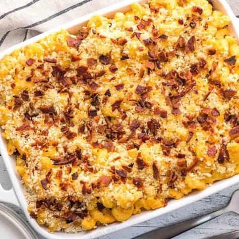 Longhorn Steakhouse Mac and Cheese - So Simple Ideas Longhorn Mac And Cheese, Steakhouse Mac And Cheese, Longhorn Steakhouse, Cheese Course, Fontina Cheese, Baked Mac N Cheese, Baked Mac, Gruyere Cheese, Pancake Batter