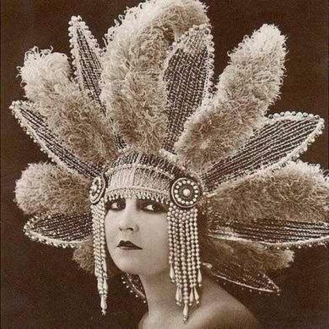 1920s Headdress 1920s Headdress, Ziegfeld Follies, 1920's Fashion, Louise Brooks, Roaring 20's, Head Dress, 1920s Fashion, Bunny Ears, Vintage Glamour