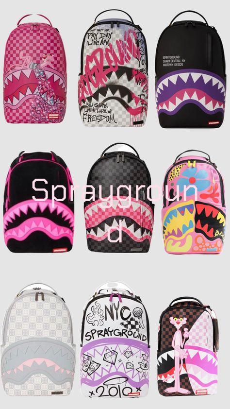 Spray Ground Backpack, Sprayground Bag, Backpack Sprayground, Y2k Baddie Outfits, Sprayground Backpack, Pretty Backpacks, Cute Backpacks For School, Y2k Bags, Spray Ground