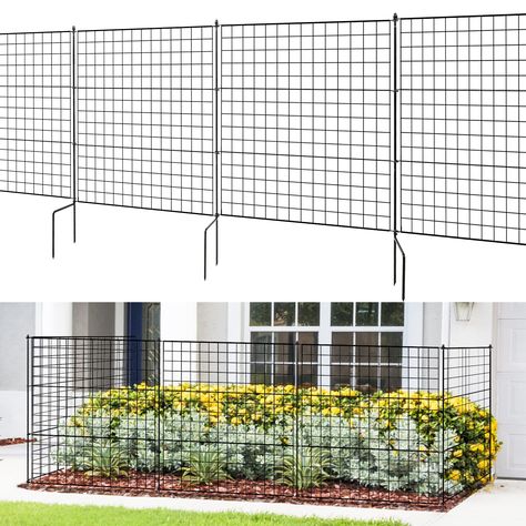 PRICES MAY VARY. h Post Design (Patent Pending)：The h stake is more stable than straight stake, can stand upright in strong winds, and is more suitable for soft soil DIMENSIONS: Each black metal fence panel measures 39" H x 36" W, and post measures 47.2"H. Package Include: In a set 10 panels, 12 stakes and 12 decorative nuts are included BUILT TO LAST: Comprised of durable powder-coated rod. Made of 2.5mm wire, 3.5mm main horizontal wire. Widely Application: Expand into different shapes dependin Metal Garden Fence, Metal Garden Fencing, Metal Fence Panels, Decorative Garden Fencing, Dig Gardens, Metal Fence, Dog Fence, Garden Borders, Ceiling Fan In Kitchen