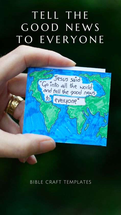 Kids Bible craft templates to spread to good word of God! #5minutecrafts #sundayschool #craftideas #bible #biblecraft #youthgroup #kidscraft #craft #biblestories #busyart He’s Got The Whole World Craft, Share The Good News Craft, Sharing The Gospel Craft For Kids, Gospel Crafts For Kids, Great Commission Craft For Kids, The Great Commission Craft, Great Commission Craft, Missions Craft, Gospel Craft