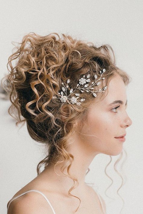 Bridal Hair Accessories For Modern Brides | Debbie Carlisle Half Up Hairstyle, Silver Hair Vine, Gold Hair Vine, Crystal Hair Vine, Hair Grips, Pearl Design, Half Up Hair, Hair Vine, Crystal Hair