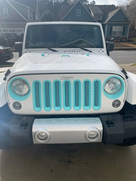 Tiffany Blue Jeep, Blue Jeep Wrangler, White Jeep Wrangler, Yellow Jeep, Preppy Car, Jeep Baby, White Jeep, Blue Jeep, Cars Jeep