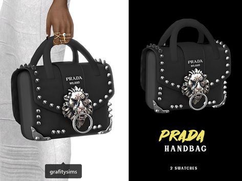 Prada Handbag | Grafity-cc on Patreon Sims4 Accessories, Sims 4 Piercings, Sims 4 Cc Shoes, Free Sims 4, Prada Handbag, Sims 4 Gameplay, Sims 4 Teen, Sims 4 Characters, Lace Up Top