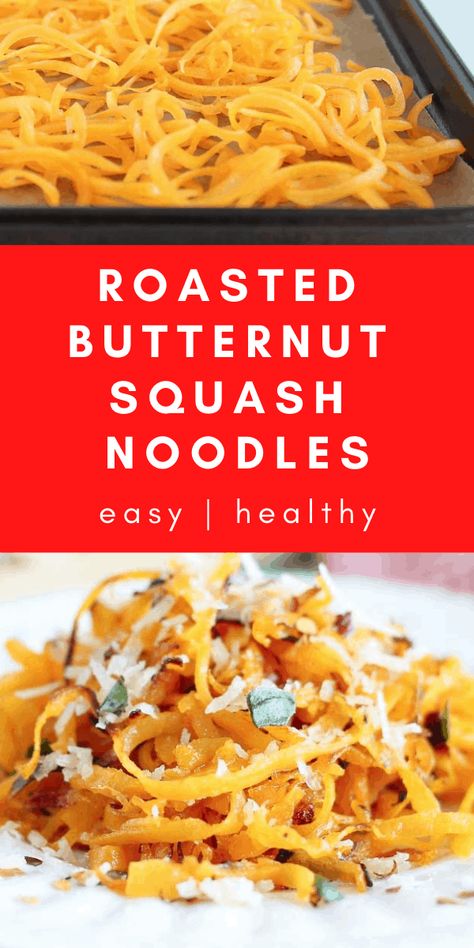 Butternut Squash Spaghetti Recipes, Squash Noodles Recipes, Butternut Squash Spaghetti, Cook Butternut Squash, Sauteed Butternut Squash, Butternut Squash Noodles, Oven Roasted Butternut Squash, Butternut Squash Noodle, Butternut Recipes