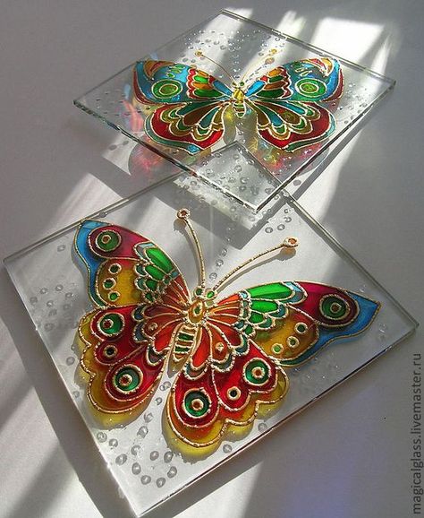 Glass Paint Designs, Glass Painting Butterfly, Butterfly Glass Painting, Glass Painting Patterns, Glass Painting Designs, Stained Glass Paint, Glass Bottles Art, Glass Paintings, Painting Glassware