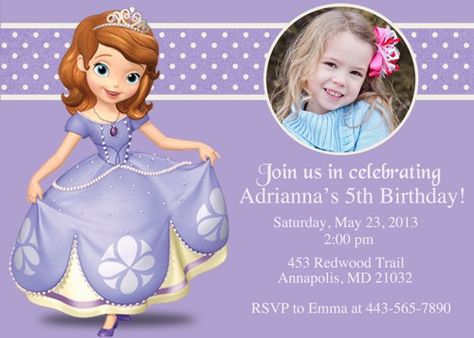 Printable Princess Sofia Invitations Sofia Birthday Invitation, Sofia The First Invitation, Princess Sofia Invitations, Princess Sofia Birthday, Princess Sofia Party, Princess Birthday Party Invitations, Sofia The First Party, Sofia The First Birthday Party, Princesa Sophia