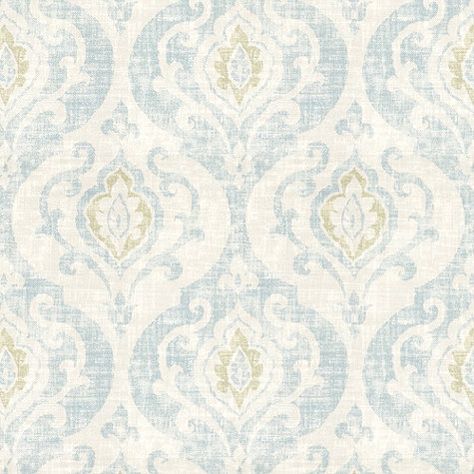 Arryanna Spa Swatch Cream And Blue Upholstery Fabric, White And Teal Fabric, Seaglass Colored Fabric, Floral Upholstery Fabric Aqua, Floral Upholstery Fabric Aqua Turquoise, Upstairs Bedroom, Free Fabric Swatches, Damask Print, Divine Design