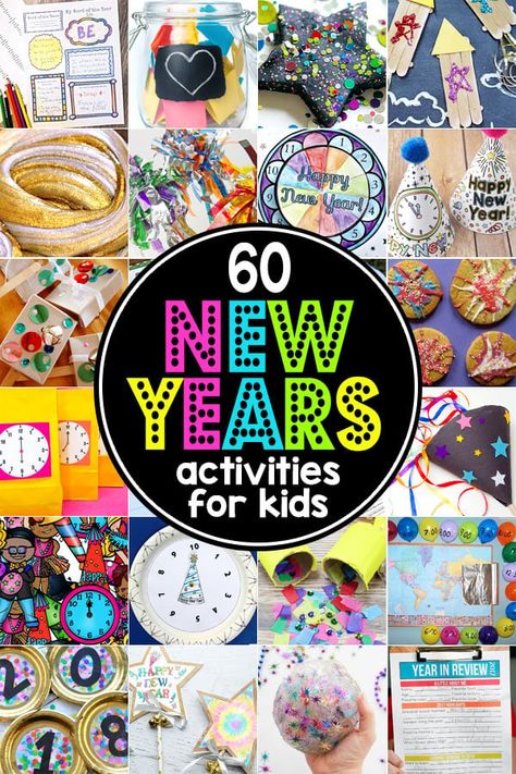 60 New Year's Eve Activities for Kids New Years Crafts For Kids, New Years Activities For Kids, New Years Crafts, Nye Activities, New Year Crafts For Kids, Middle School Crafts, News Years Crafts For Kids, Countdown For Kids, New Year Crafts