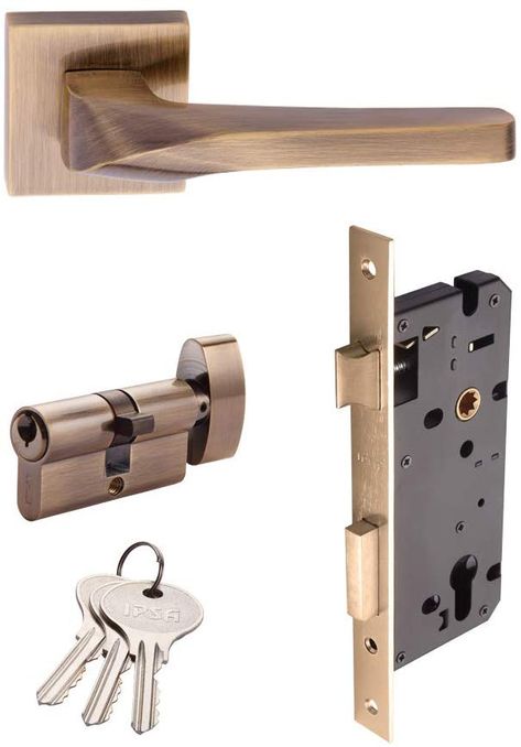 IPSA Sadiya Rose Rosette Mortise Lever Door Handle Lockset with 1 Side Key 1 Side Knob Cylinder and Lock Body Handal Lock, Door Handle With Lock, Japanese Door, Lever Door Handles, Door Fittings, Carpentry Tools, Mortise Lock, Cylinder Lock, Main Door