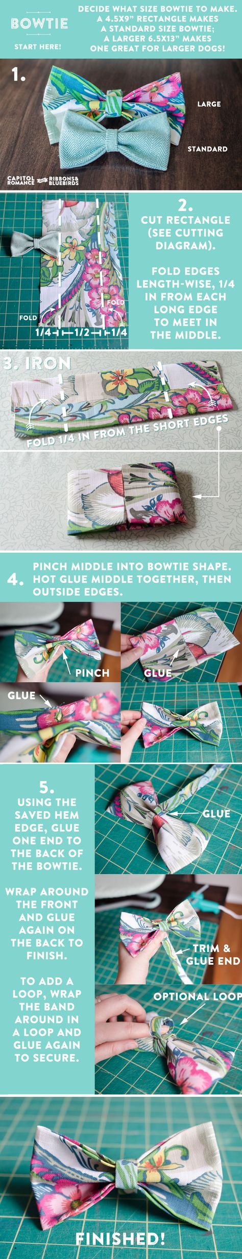 Make your own DIY Bowtie!  From Capitol Romance and Ribbons & Bluebirds How To Make A Bowtie, Diy Bowtie, Sew Bow, Diy Dog Collar, Making Bows, Boy Diy, Athletic Headbands, Diy Bebe, Fabric Napkin