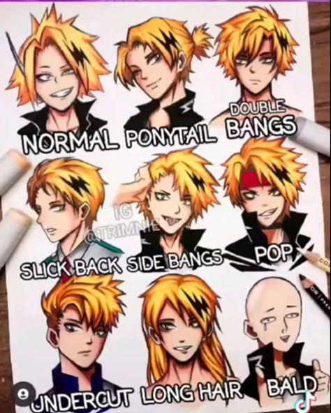 Not my art ✨third times a charm✨ Mha Boys, Different Hair Styles, Kaminari Denki, Human Pikachu, My Hero Academia 2, Film Anime, Different Hair, My Hero Academia Shouto, Wallpaper Animes