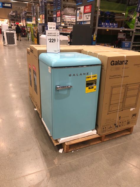 Mini Fridge Pictures, Blue Mini Fridge, Mini Fridge Aesthetic, Vintage Mini Fridge, Fridge Photography, Mini Fridge In Bedroom Aesthetic, Blue Fridge, Mini Fridge In Bedroom, Retro Mini Fridge